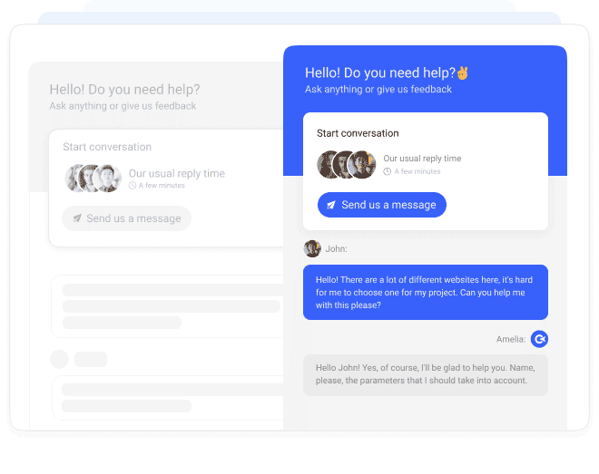 Collaborator live chat interface with ongoing support conversation